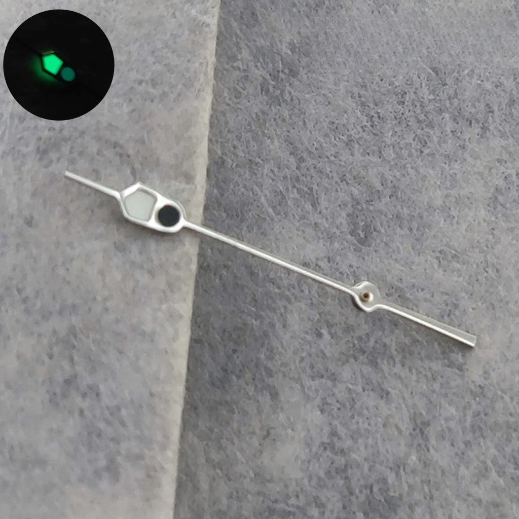 Watch Hands Silver Black For NH35 NH36 7S26 7S36 4R35 4R36 C3 Green Luminous