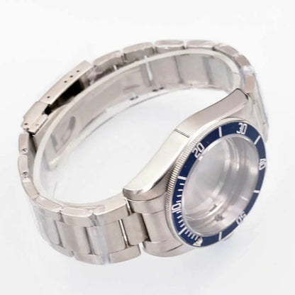 41mm Blue Bezel 316L Steel Watch Case Fit ETA 2836 2824 Miyota 8215 821A