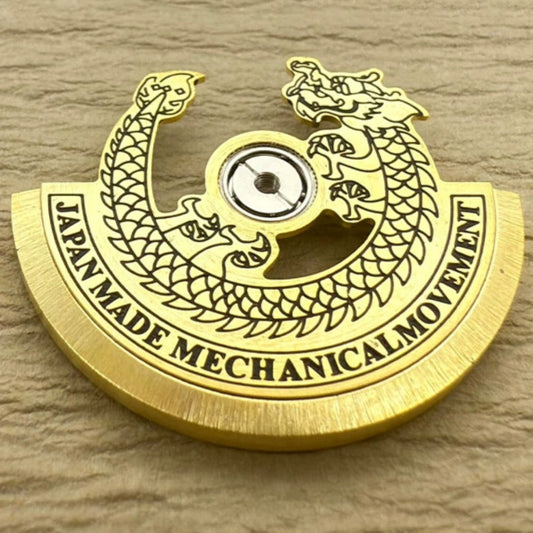 Modified Golden Dragon Black Carved Rotor Oscillating Weight for NH35 NH36