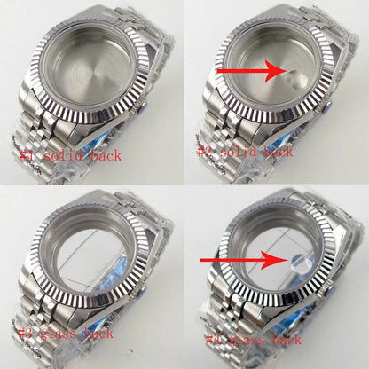 36mm 39mm Flat Sapphire Glass Watch Case Fit Datejust NH35 NH36 ETA 2824 PT5000