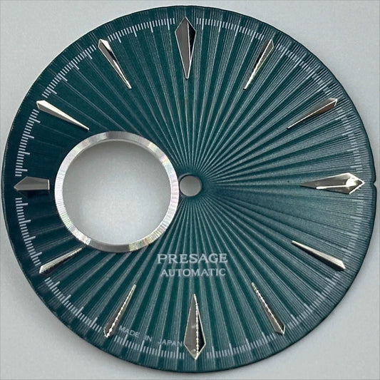 35mm Silver Nail green dial with no lume, cocktail style for NH39 watch movement