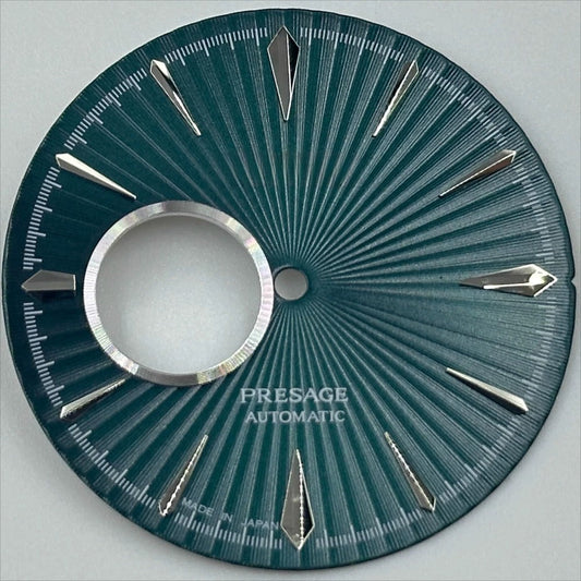 35mm Silver Nail+Green No Lume Cocktail Type Modified Watch Dial for NH39 Movement
