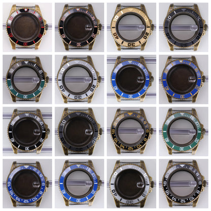 40mm Bronze SUB Watch Case Bezel For NH35/36 GMT NH34/38 4R36 Sapphire Crystal