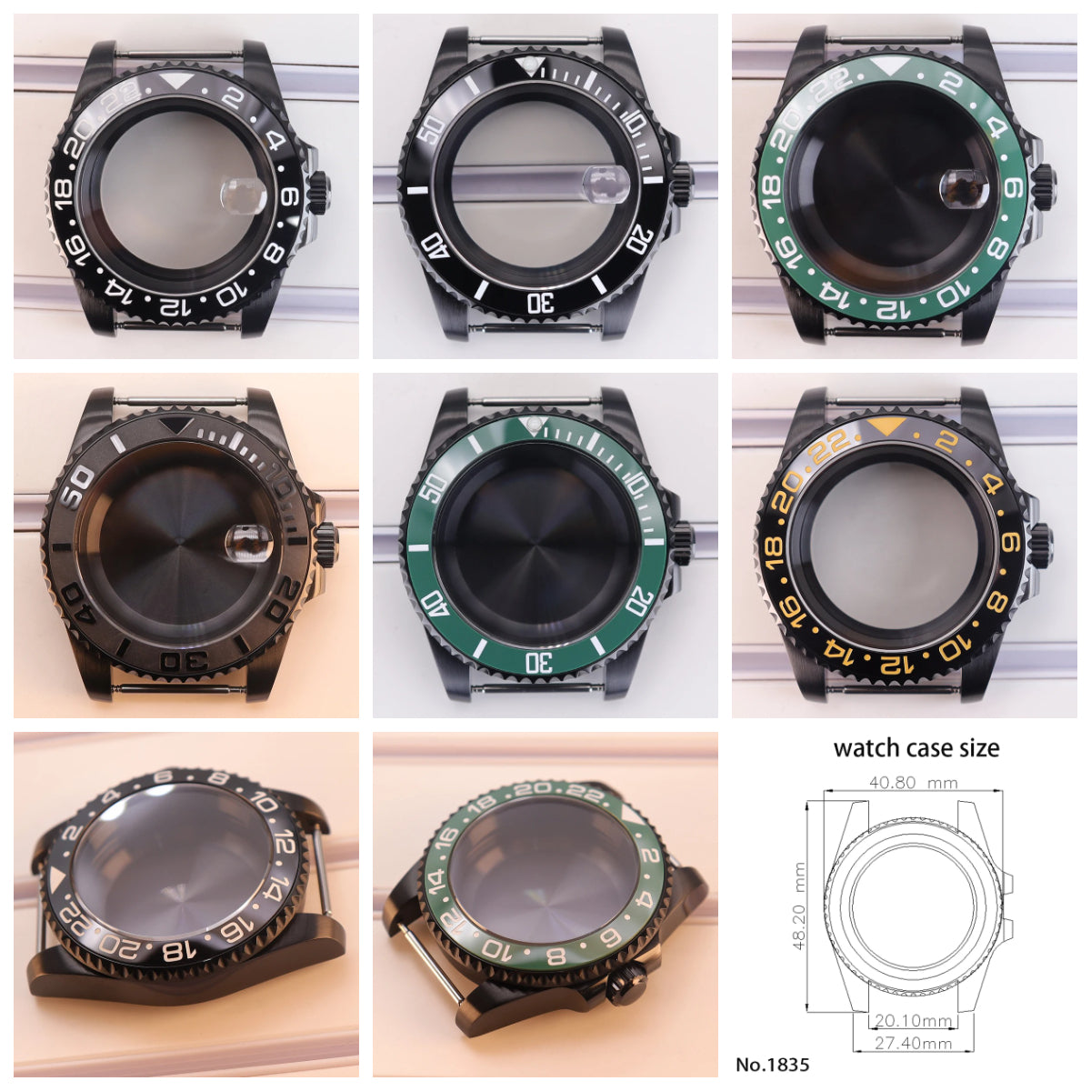 40mm Watch Case For NH34 NH35 NH36 NH38 NH70 4R36 Miyota 8215 Eta 2824 GMT SUB