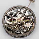 HZ1A09A Silver/Black Hollow Bare Balance Wheel Automatic Mechanical Movement