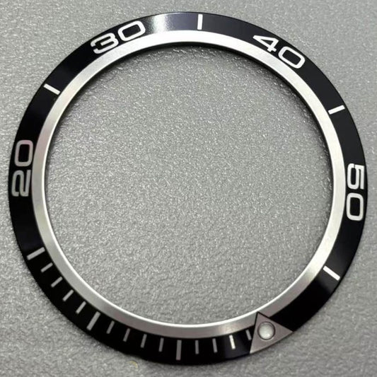 Black 41mm aluminium alloy bezel insert for Omega Seamaster 600, durable watch accessory.