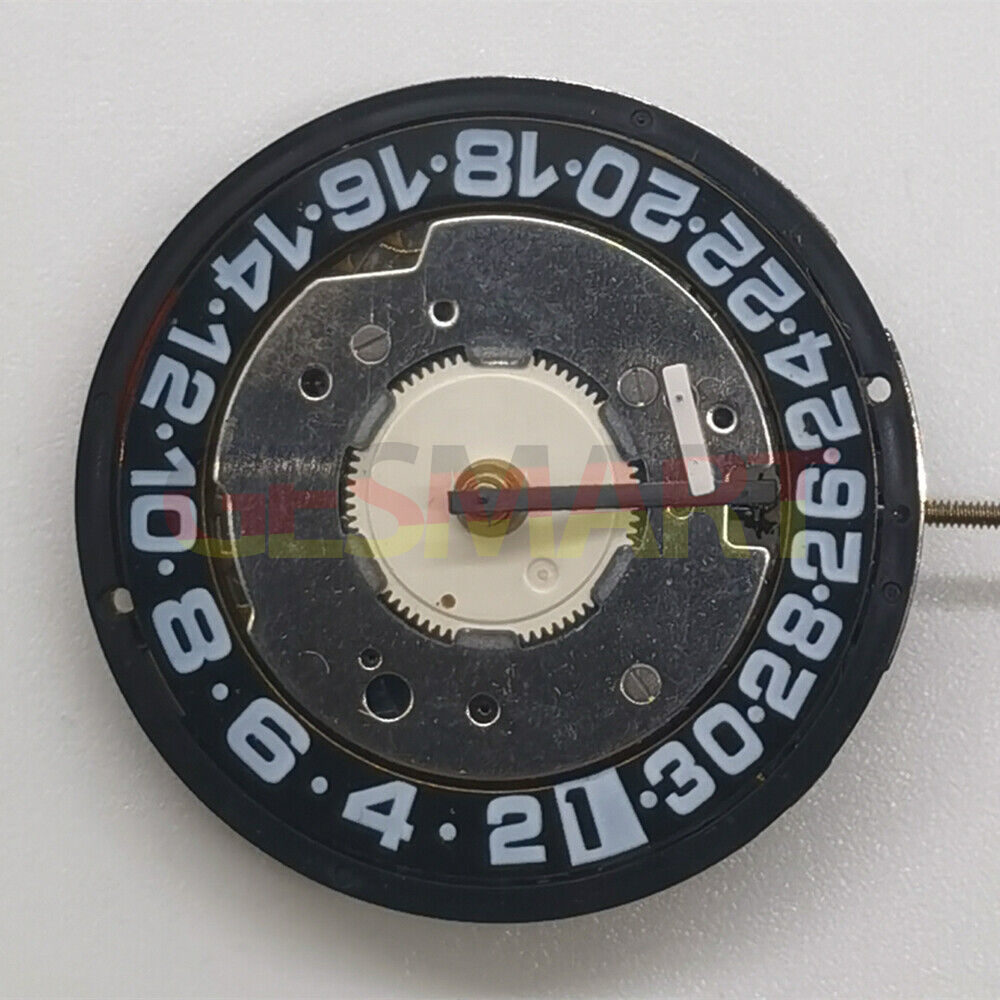 Swiss Made ISA8176A quartz watch movement with black dial, perfect for precise timekeeping and repair.
