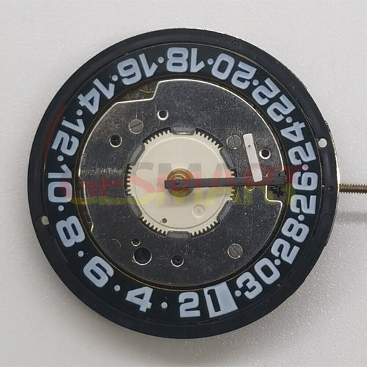Swiss Made ISA8176A quartz watch movement with black dial, perfect for precise timekeeping and repair.