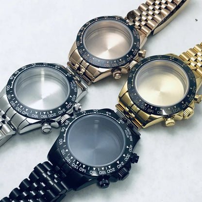 40mm Multicolor Watch Case Sapphire Glass Ceramic/Steel Bezel Fit VK63A