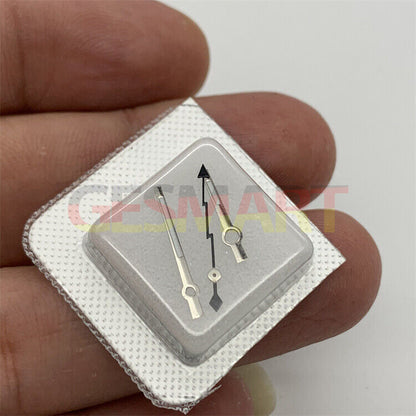 Green lume 3 hands set with lightning second hand for Miyota NH35/NH36 watches, enhancing visibility and style.