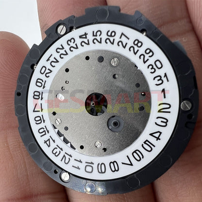 Miyota 6S10 Quartz watch movement with date at 3, three hands, small second subdials at 6, 9, and 12 positions.