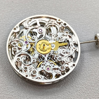 Silver Hollow Carved Automatic Mechanical Movement 7750 Movement