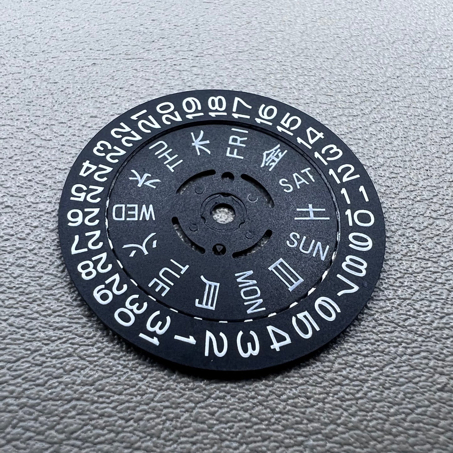 Blue Lume Black Date Disk Wheel Week Wheel for Movement NH36 Crown@3.0