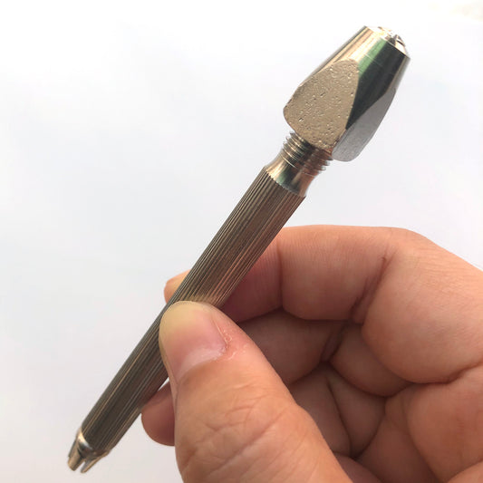 Bergeon 1842-17B pin vise with square head, adjustable 0-1.20mm and 1.50-3.00mm for watch repair.