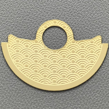 Light golden wave rotor overlay for NH35 NH36 7S26 4R35 watch movements, enhancing movement design.