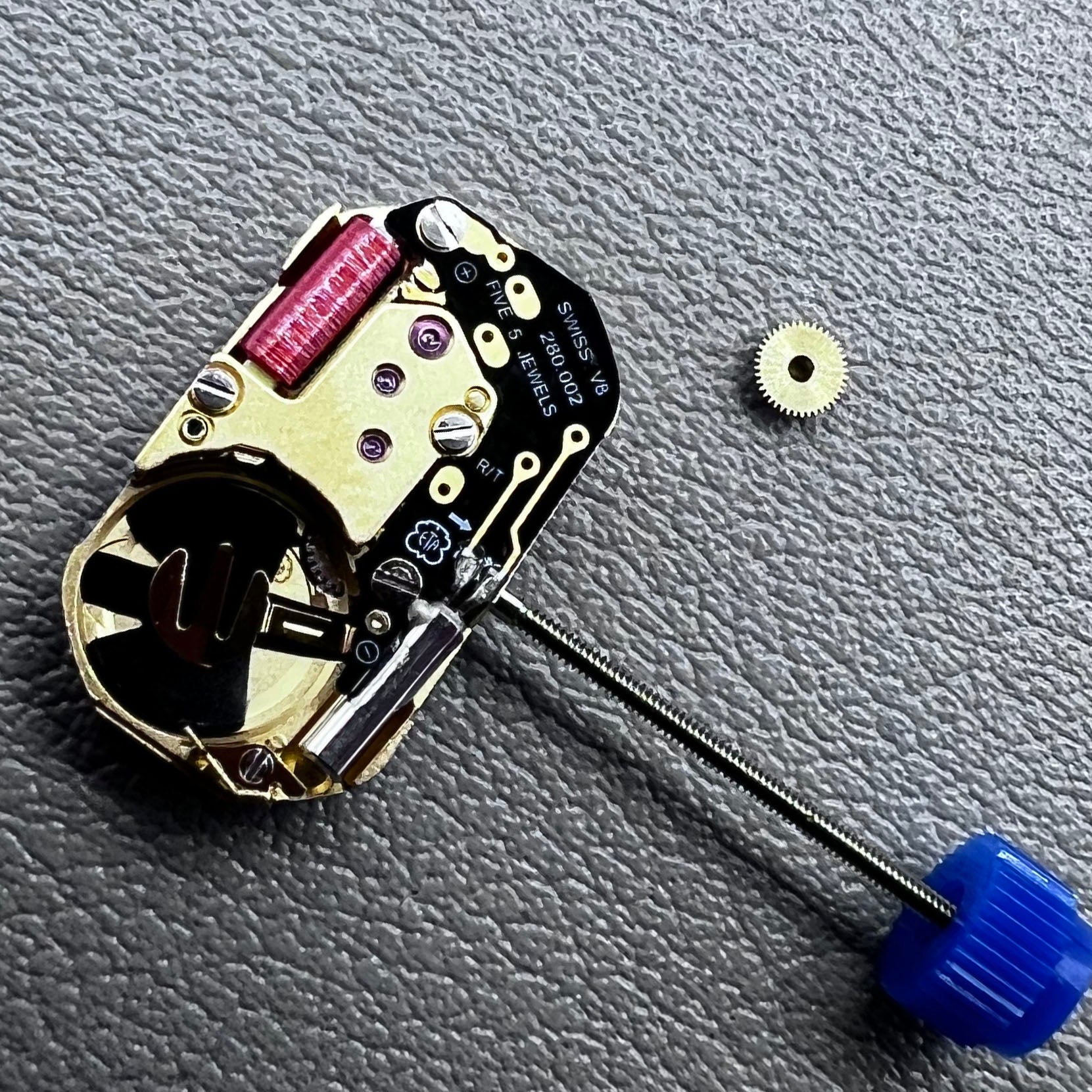 Swiss ETA 280.002 quartz watch movement with 2-hand design, precision craftsmanship by ETA.