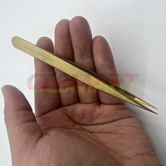 Bergeon 7422-PM-S5 brass anti-magnetic tweezers for precise watch repair and assembly tasks