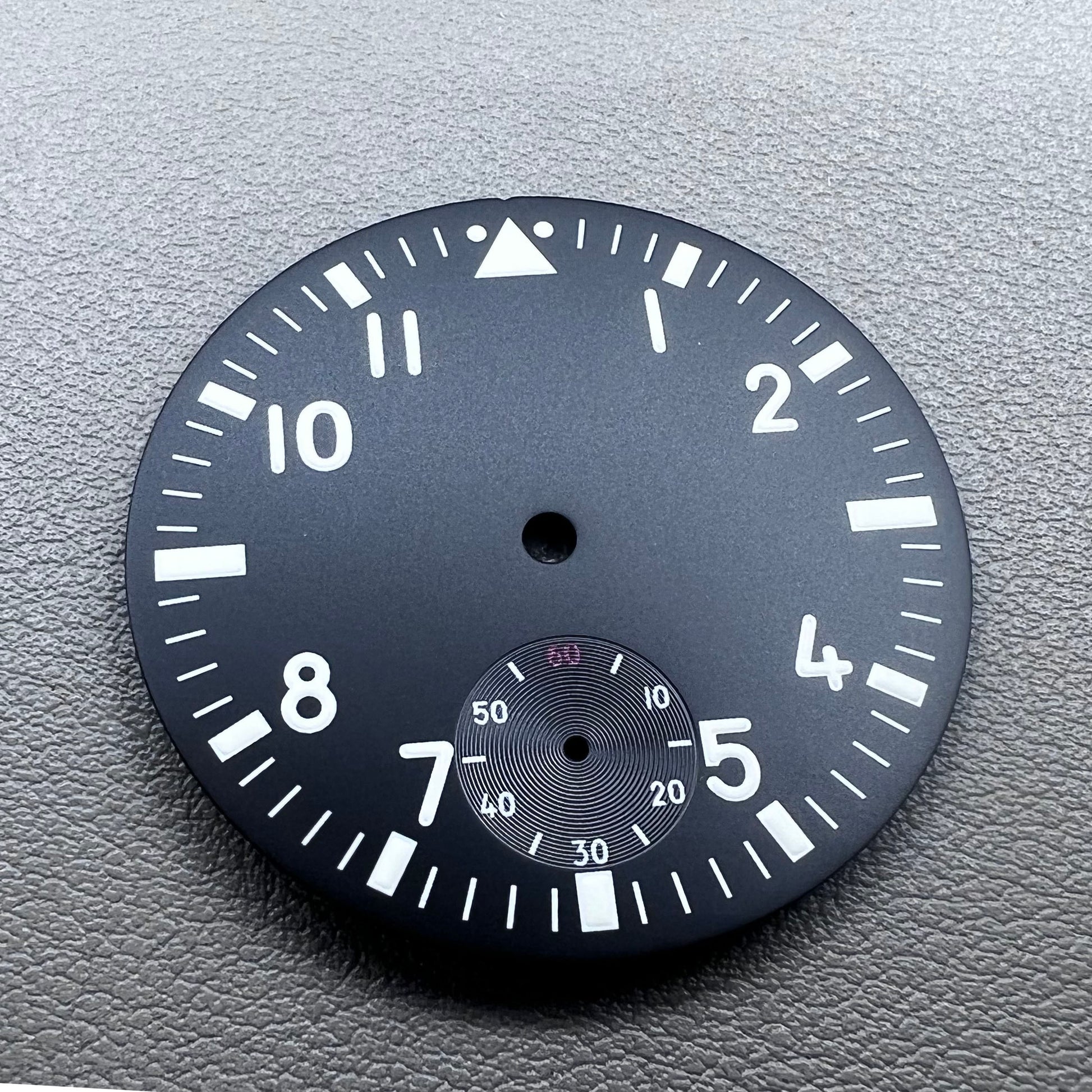 38.9mm green lume pilot watch dial by ST3621, vintage style for ETA 6498 movement.