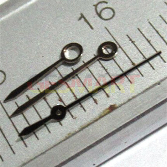 Dark silver pointed watch hands set for Miyota 2035 2115 2105 2305 2315 movements, sleek and precise design.