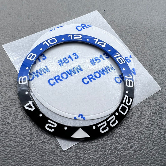 38mm Blue Black Watch Ring Ceramic Bezel Insert Ring for GMT Watch 40mm Casing
