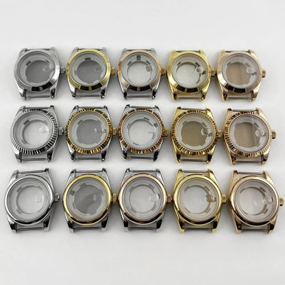 31MM Ladies Round Polished Fluted Bezel Sapphire Crystal Watch Case for NH05/06