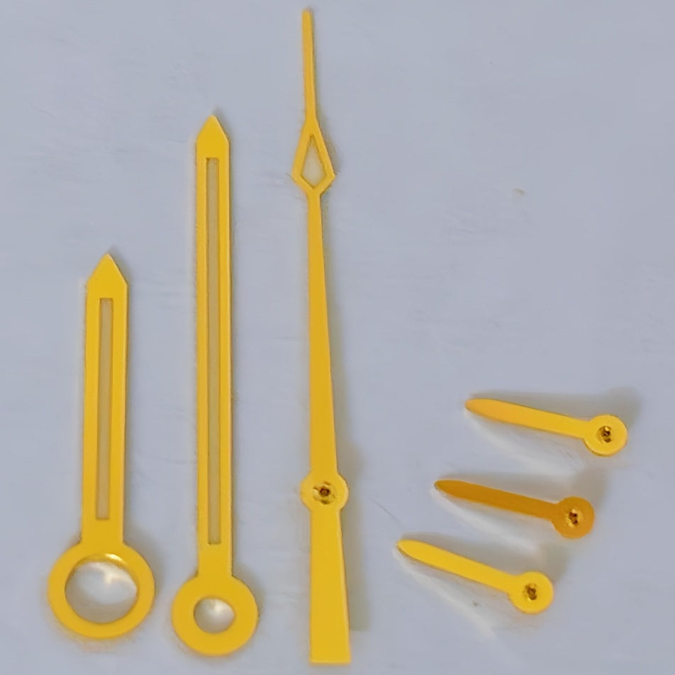 Golden trim watch hands for Speedmaster and Seamaster models, compatible with ETA/Dandong 7750 movements.