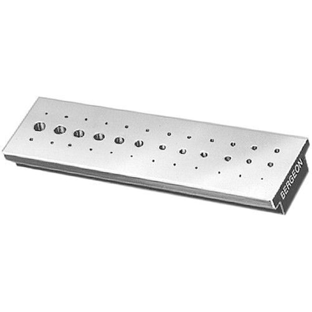 Bergeon 1902 steel staking block for accurate watch riveting and repairs, durable watchmaking tool.