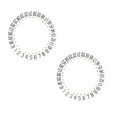 Date wheel disc replacement set for ETA 2804-2 watch movement, 2 of 5PCS, precision repair parts.