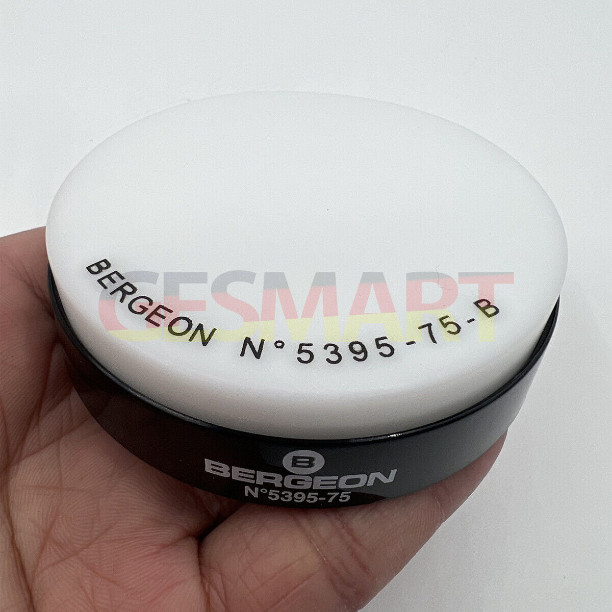 Bergeon 5395-75-B white gel cushion protecting 75mm watch case during repairs