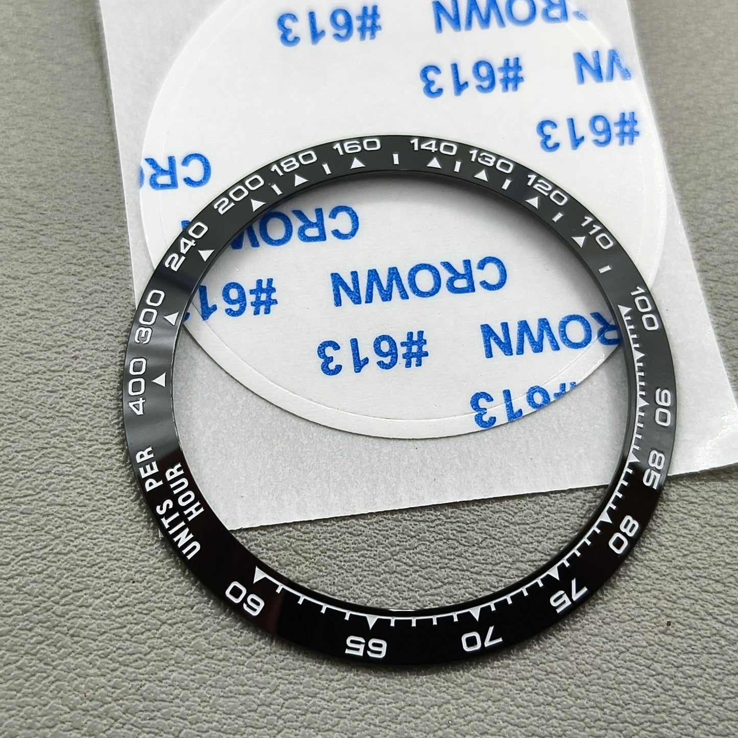 37.65mm Ceramic Watch Bezel  Black Background White+Red "100" Font for Daytona
