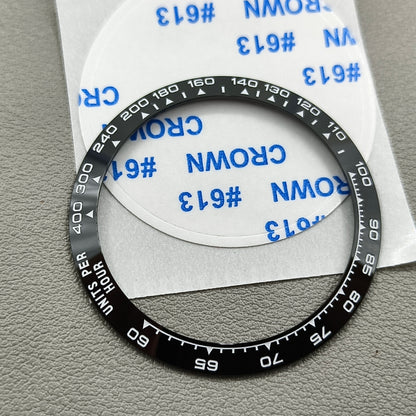 37.65mm Ceramic Watch Bezel  Black Background White+Red "100" Font for Daytona