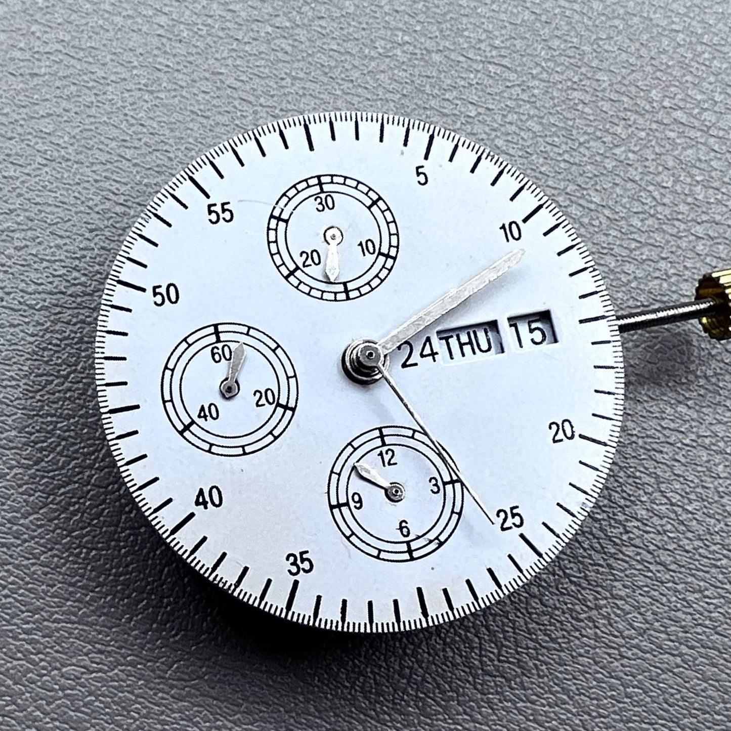 SHANGHAI 7750 White Day Date Small Automatic Mechanical Movement Second@9
