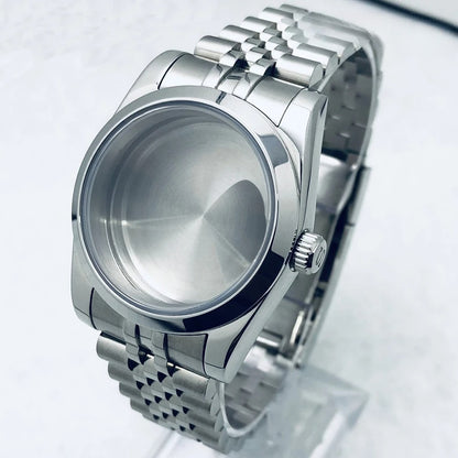 36/40mm Watch Case with Stainless Steel Sapphire Crystal for NH34 NH36 S Crown