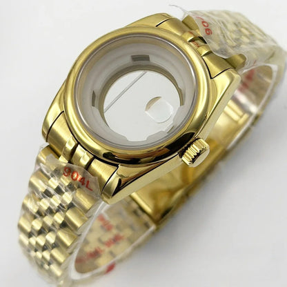 31MM Round Bezel Sapphire Glass Jubilee bracelet Watch Case Ladies Fit NH05 NH06