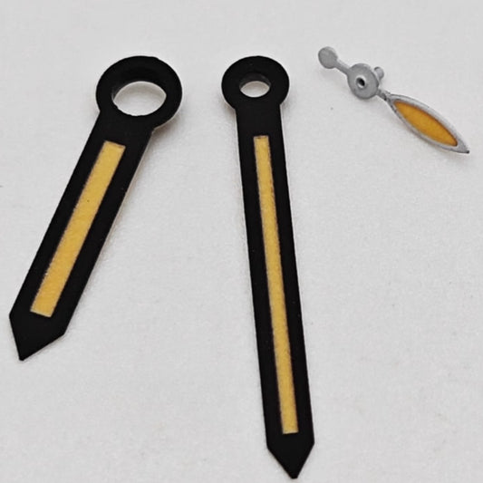 4.75X11X15.5mm Black Trim Orange Painted Lume Hands Set for ETA6497 6498 ST3600