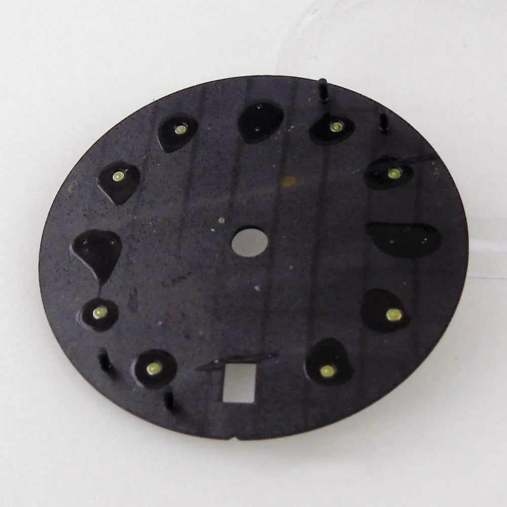 3/3.8 clock Nologo NH34 watch dial, 29mm white and blue steel plate with green luminous snowflake hand for GMT mod