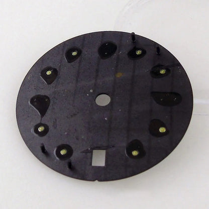 3/3.8 clock Nologo NH34 watch dial, 29mm white and blue steel plate with green luminous snowflake hand for GMT mod