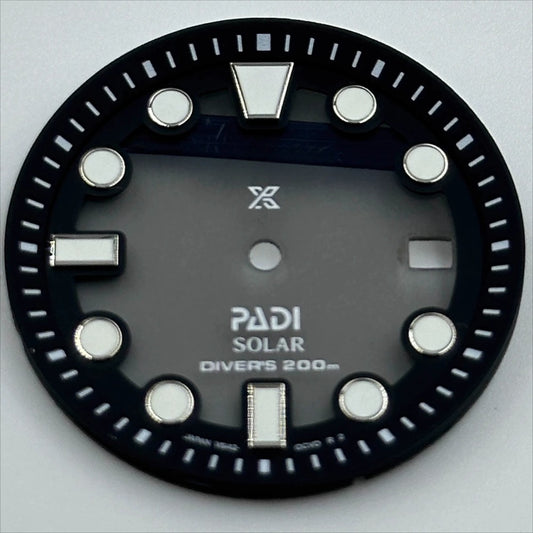 Gradual black 31.8mm diving datejust dial with green luminous markers for VS42 movement.