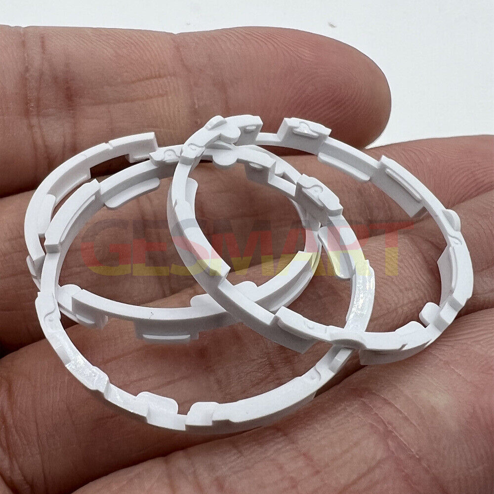 Plastic watch case spacer ring for Miyota 8200 series movement cushioning and mounting.