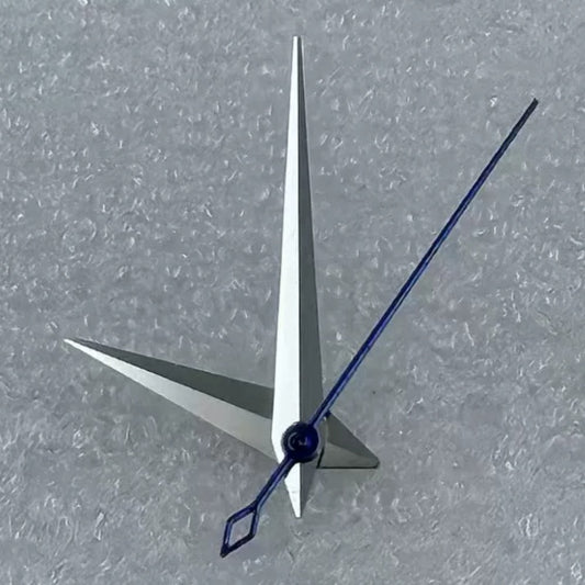 Blue second and silver cocktail-style watch hands for NH35/36 NH38 NH72 NH70 movements, precision fit.