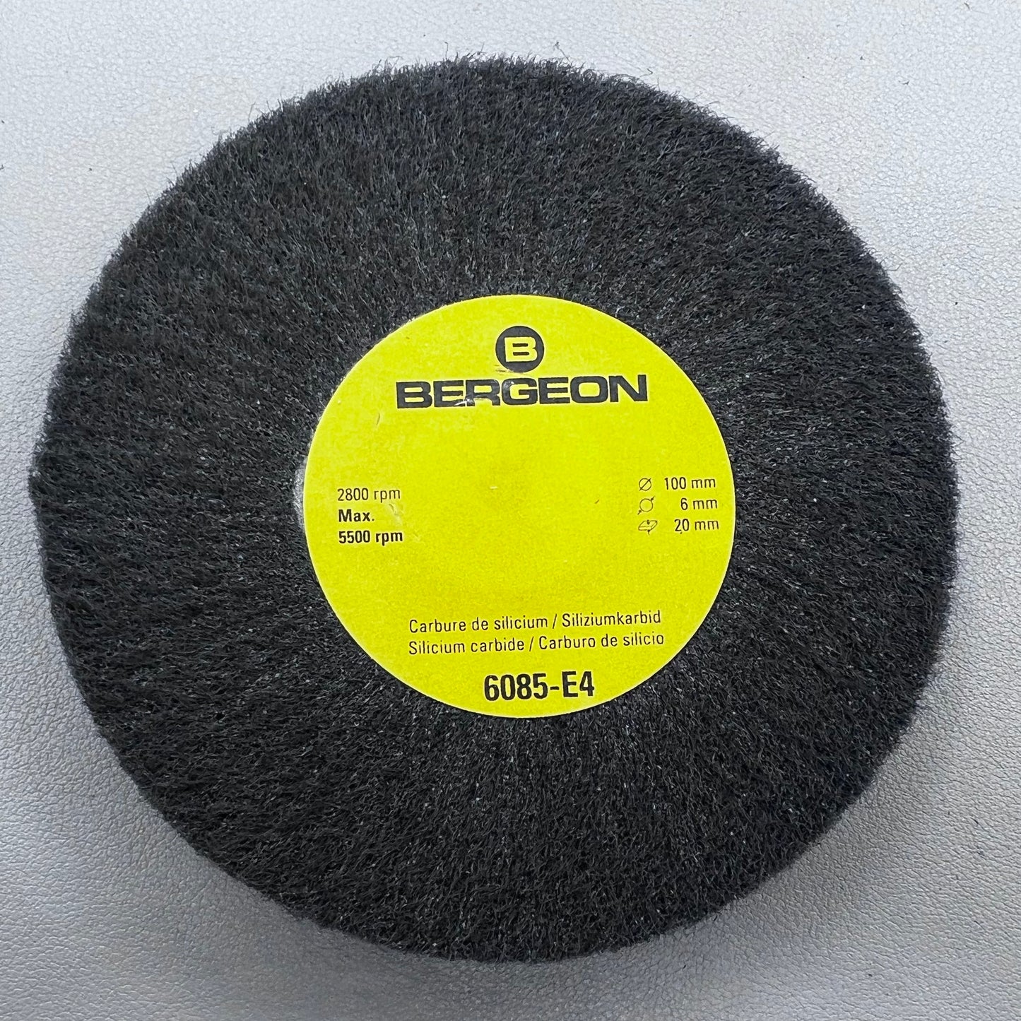 Swiss Bergeon 6085-E4 ultra fine abrasive wheel for satin metal finishing on watch accessories