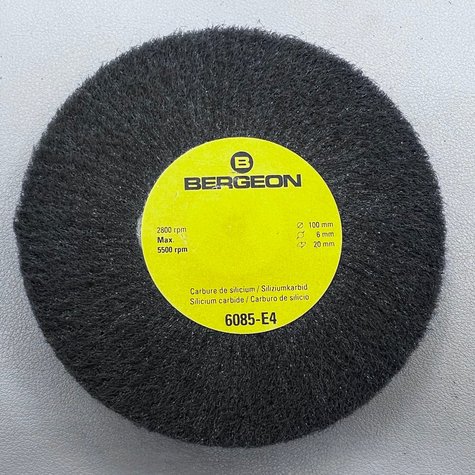 Swiss Bergeon 6085-E4 ultra fine abrasive wheel for satin metal finishing on watch accessories