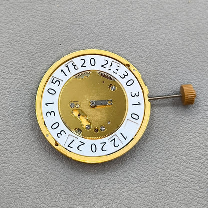Swiss Ronda 6004B 6004.B Quartz Watch Movement Golden Plated Date@12