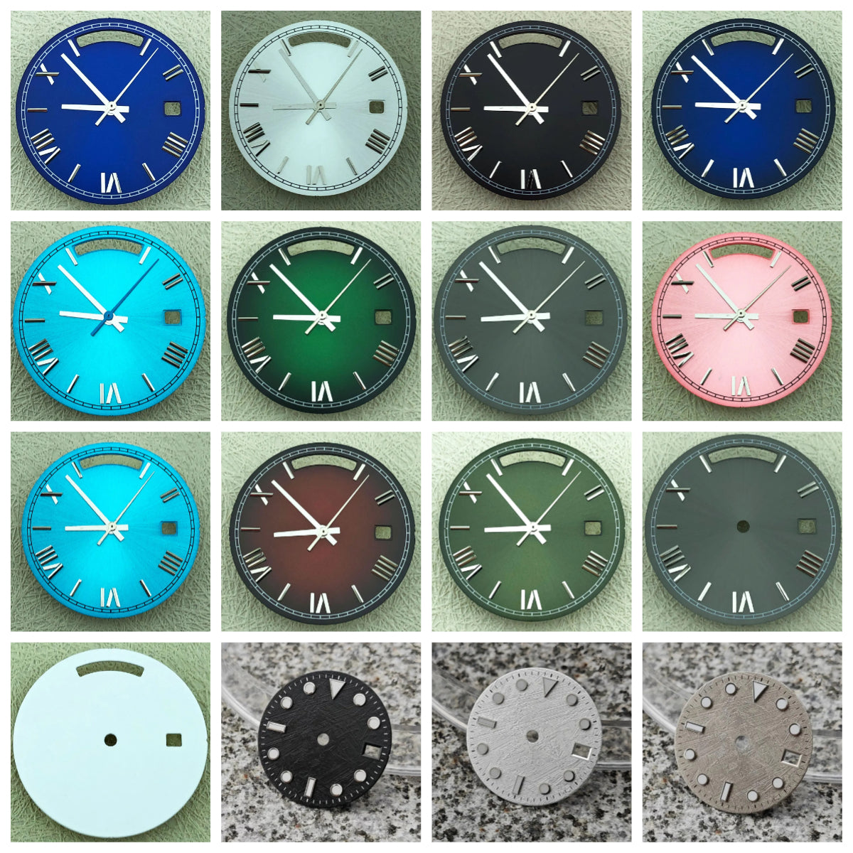 Modified 31mm Calendar Roman Numeral Multicolor Watch Dial For 8285 Movement