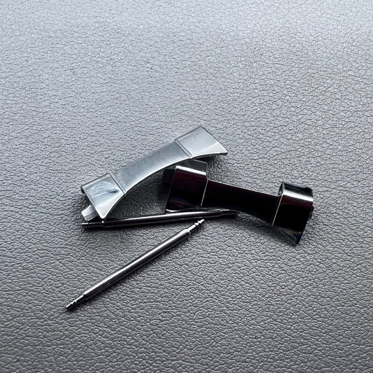 2 PIECES Stainless Steel Curved End Links Spring Bars Bracelet Watch Band Strap