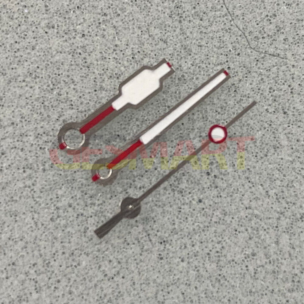 Silver trim green luminous watch hands designed for NH35, NH36, 4R, and 7S movements, ideal for custom watch builds by Color Block.