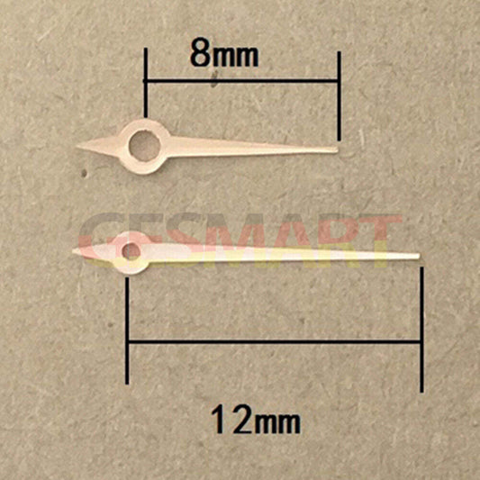 Aiguilles de montre en forme de flèche rose doré de 12 mm pour mouvement à quartz Hattori Epson VJ34