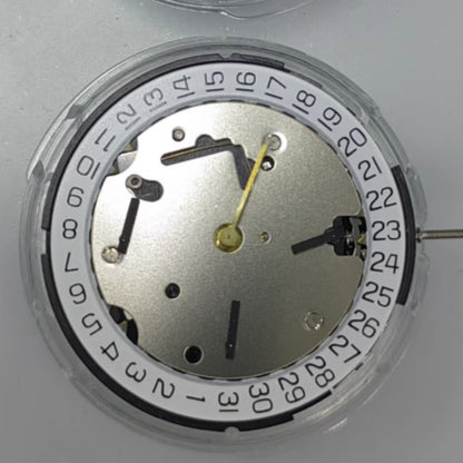 Swiss Made ISA8371 8371B Quartz Movement Date At 6 White Disk Small Second At 3/9