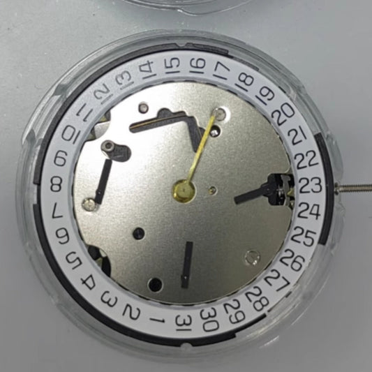 Swiss Made ISA8371 8371B Quartz Movement Date At 6 White Disk Small Second At 3/9