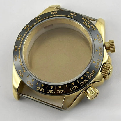 Daytona 40mm Mens Watch Steel Case for Daytona VK63 VK64 Case Fits 20mm Strap